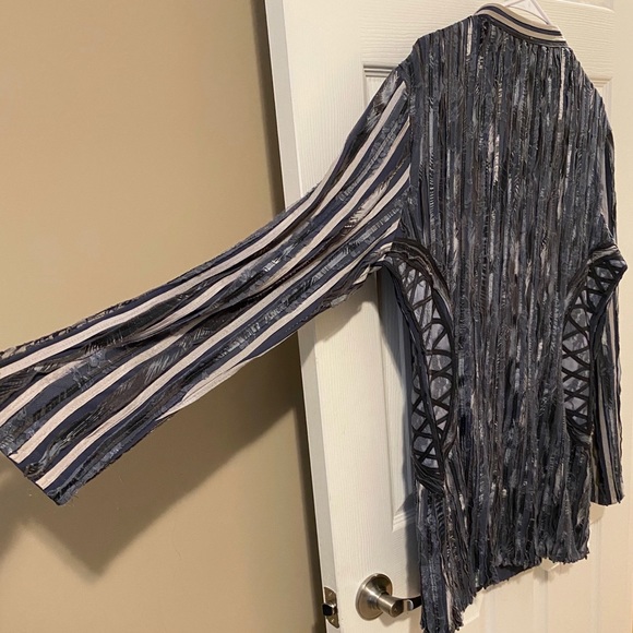 Obstinee By IKA Gray Ribbons & Lace Jacket NWOT - Picture 7 of 10